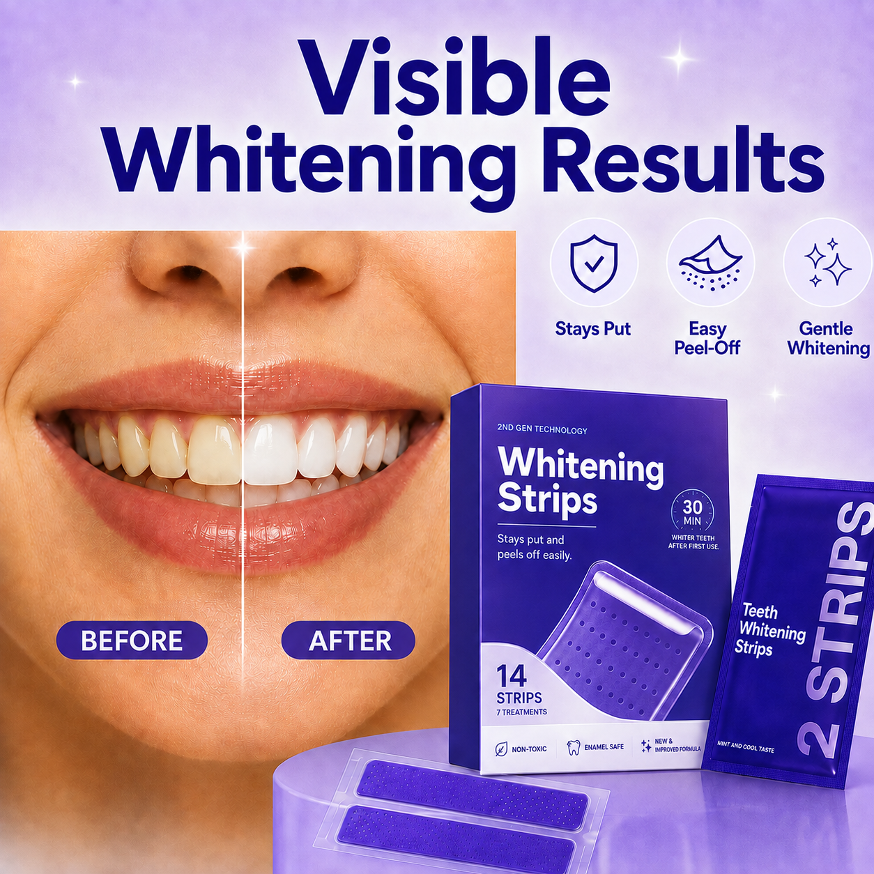 Purple Teeth Whitening Strips
